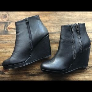 LIKE NEW Black Wedge Booties